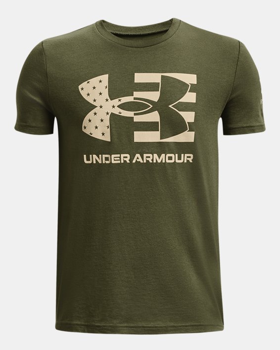 Boys' UA Freedom Flag Short Sleeve T-Shirt, Green, pdpMainDesktop image number 0
